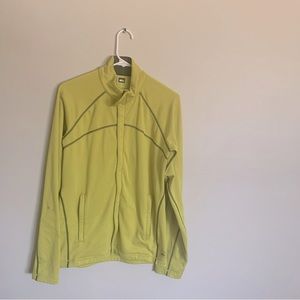 REI Men's Running Athletic Activewear Neon Green/Yellow Track Jacket Size Small